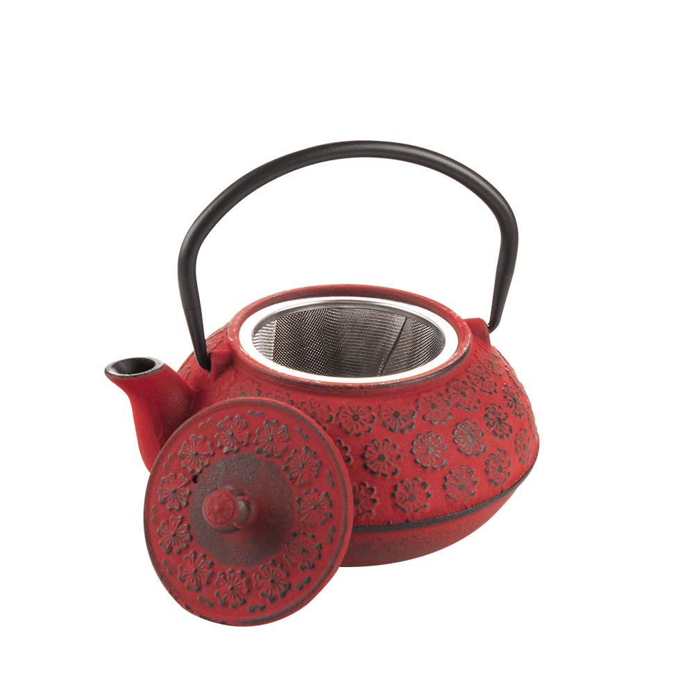 Чайник чугунен с цедка Luigi Ferrero FR-8360R 600ml, червен