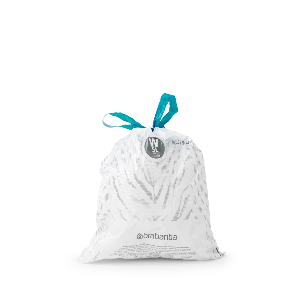 Торба за кош Brabantia размер W (NewIcon), 5L, 20 броя, бели