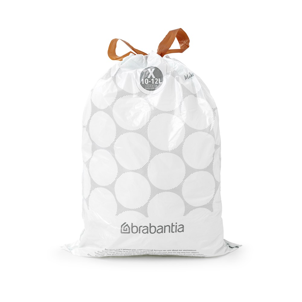 Торба за кош Brabantia размер Х (NewIcon/Bo), 10-12L, 20 броя, бели