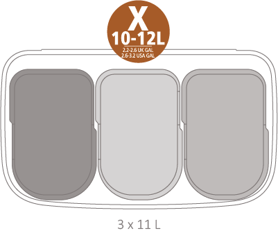 Кош за смет Brabantia Bo Touch 3x11L, Platinum