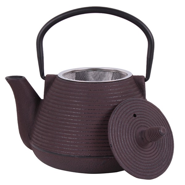 Чугунен чайник с цедка LF, 1000 ml, кафяв
