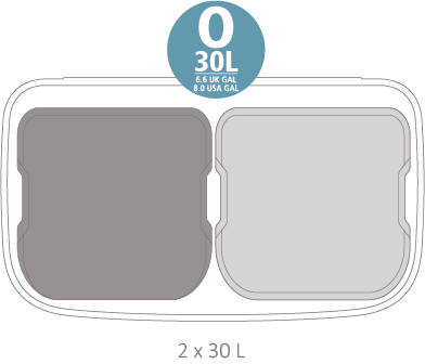 Кош за смет Brabantia Bo Touch 2x30L, White
