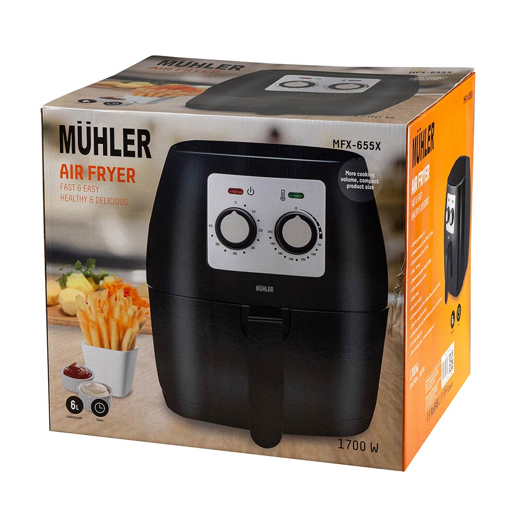 Фритюрник с горещ въздух Muhler MFX-655X Black 6L 1700W