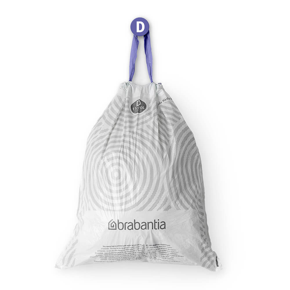 Торба за кош Brabantia PerfectFit Sort&Go/Built-In размер D, 15-20L, 10 броя, ролка