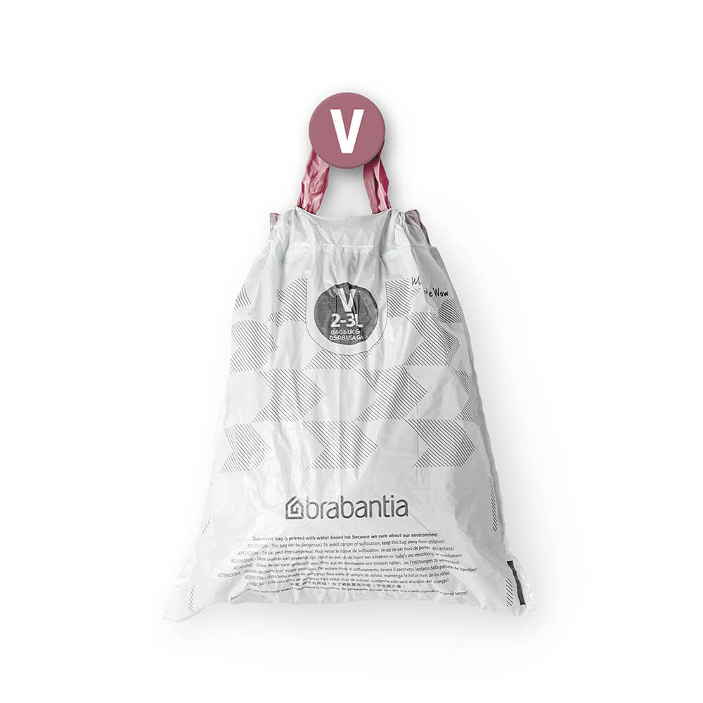 Торба за кош Brabantia PerfectFit NewIcon размер V, 3L, 10 броя, ролка