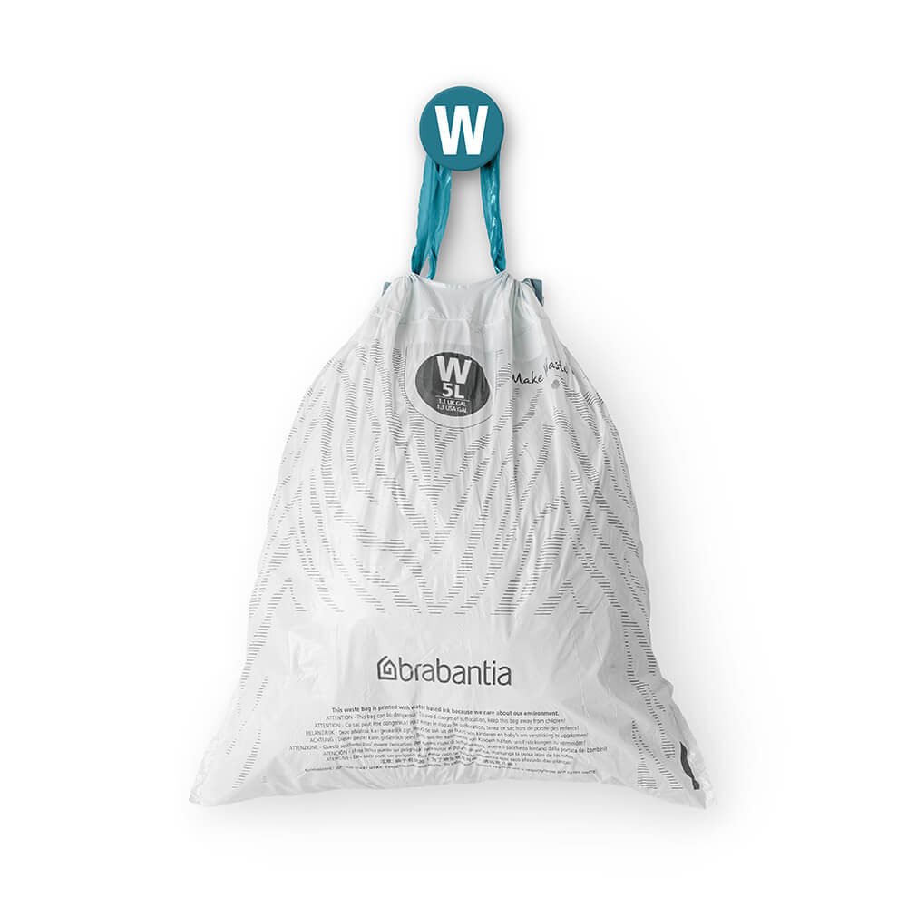 Торба за кош Brabantia PerfectFit NewIcon размер W, 5L, 10 броя, ролка