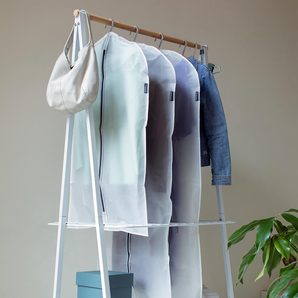 Комплект калъфи за дрехи Brabantia, размер M, 60x100cm, Transparent/Grey 2 броя