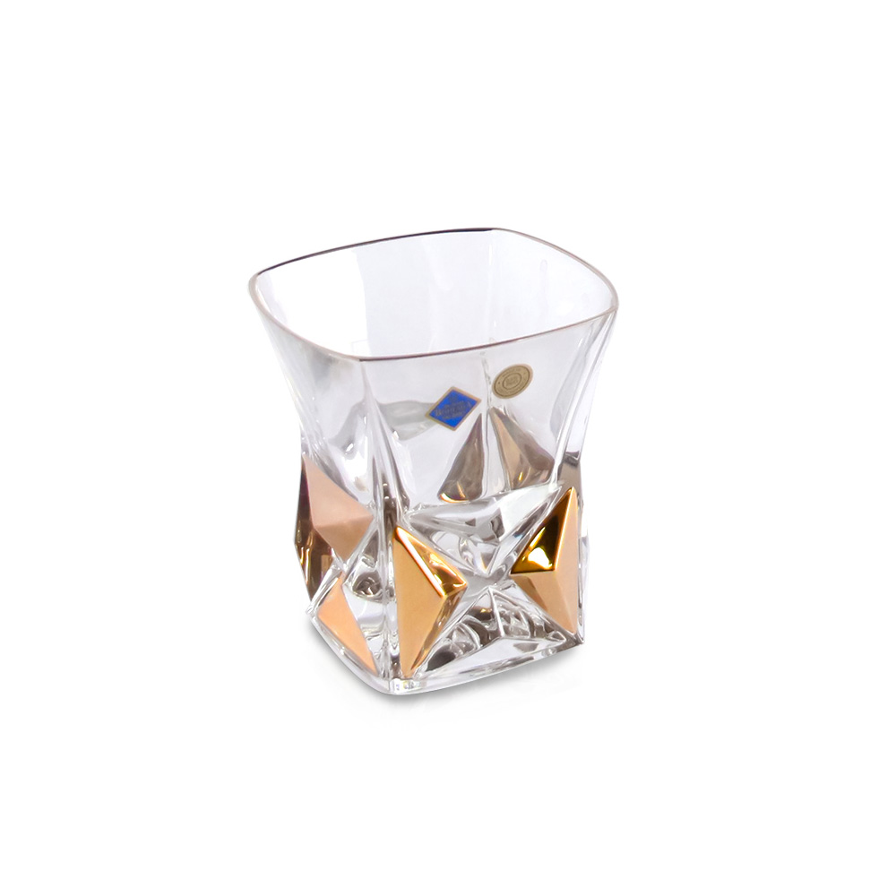 Чаша за уиски Bohemia 1845 Pyramida Gold 280ml, 6 броя