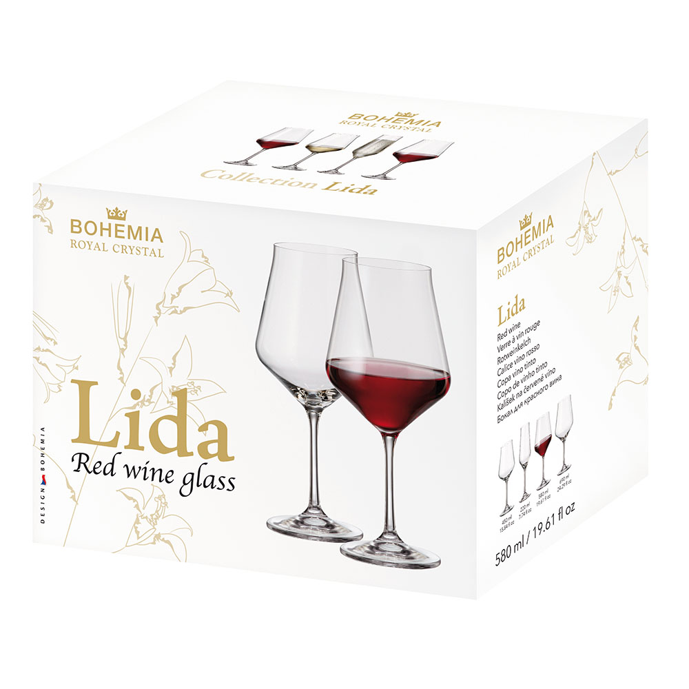 Чаша за вино Bohemia Royal Lida 580ml, 6 броя