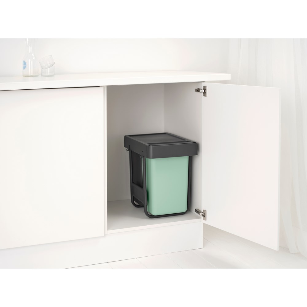 Кош за смет за разделно събиране Brabantia Sort&Go 2x15L, Dark Grey & Jade Green