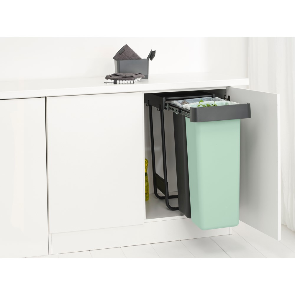 Кош за смет за разделно събиране Brabantia Sort&Go 2x30L, Dark Grey & Jade Green