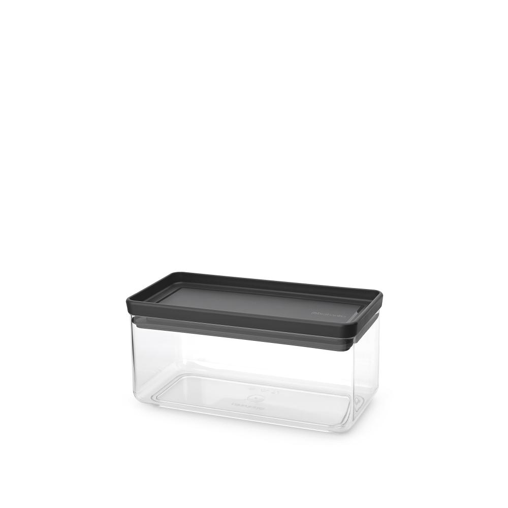 Кутия за съхранение на продукти Brabantia Tasty+ Stackable 1.5L, Dark Grey