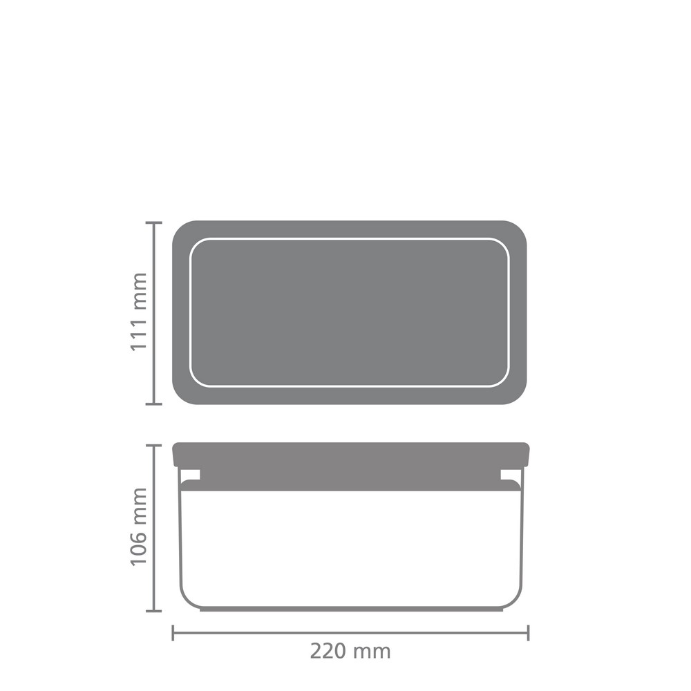 Кутия за съхранение на продукти Brabantia Tasty+ Stackable 1.5L, Dark Grey
