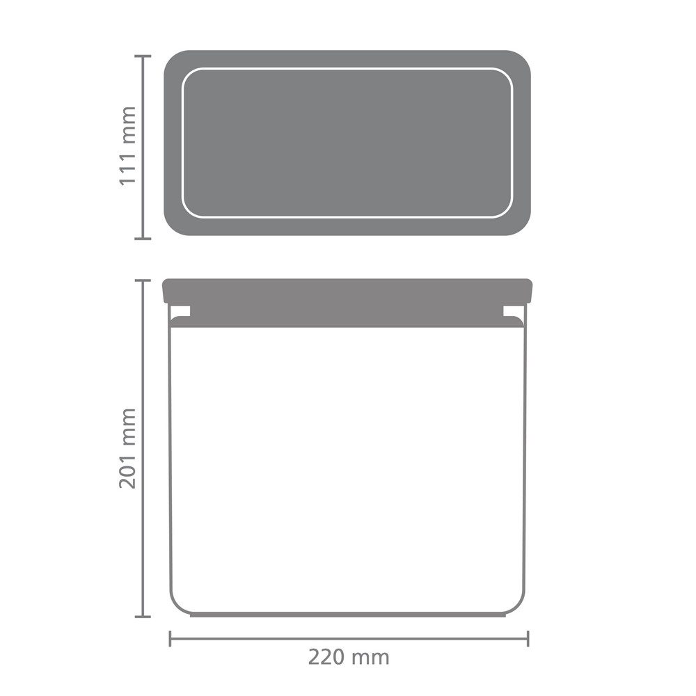 Кутия за съхранение на продукти Brabantia Tasty+ Stackable 3.5L, Light Grey