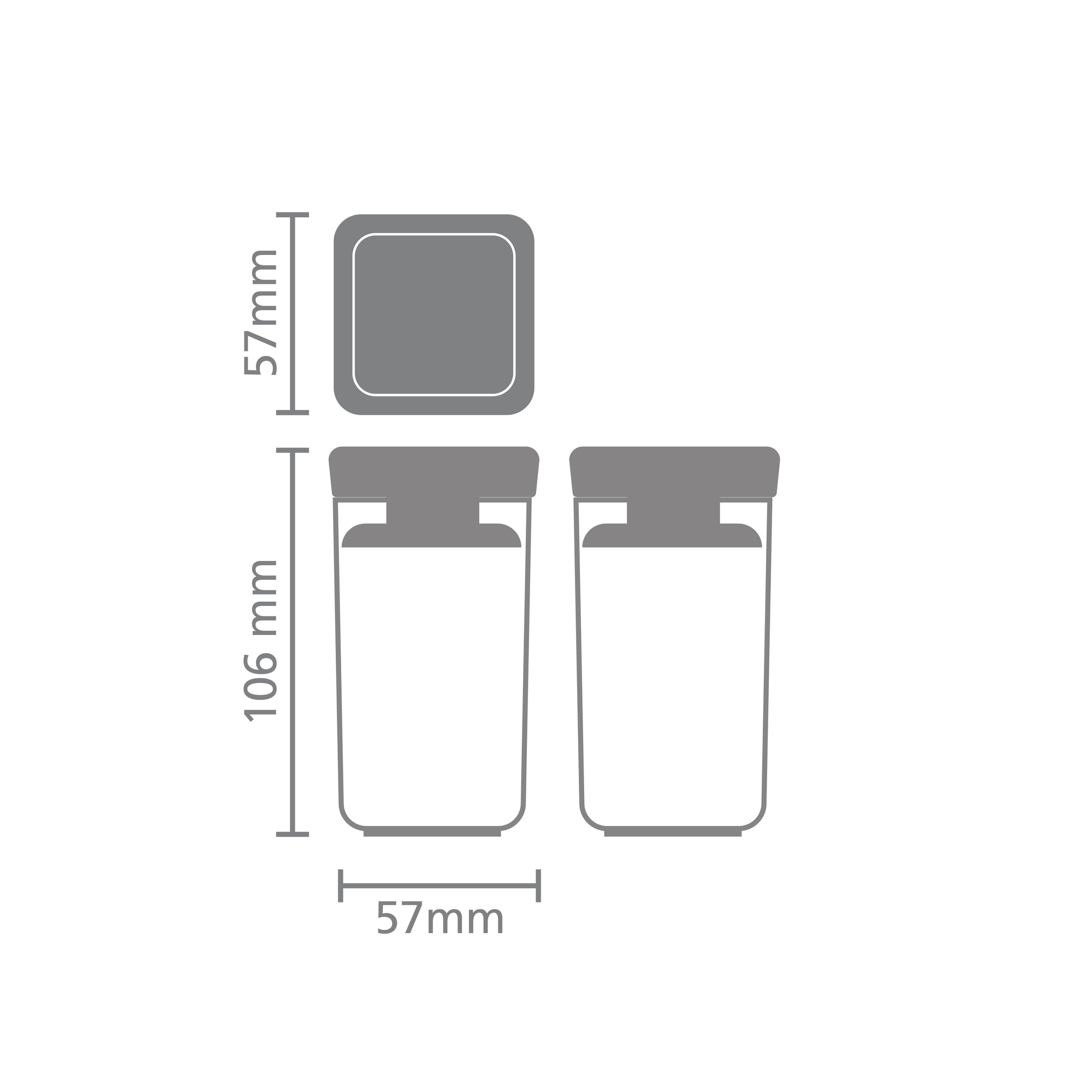 Бурканчета за съхранение на подправки комплект Brabantia Tasty+ Stackable 2x0.15L Light Grey