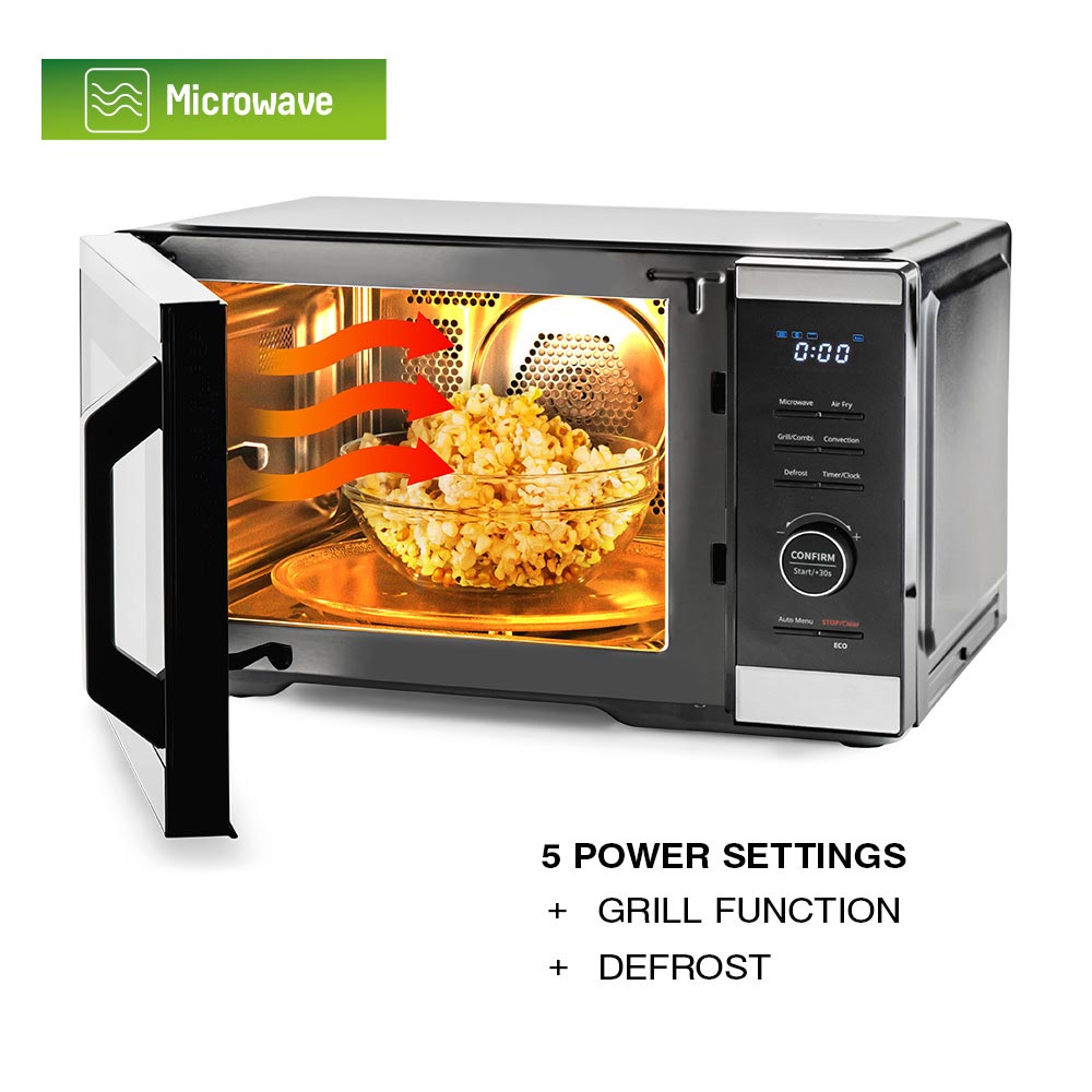 Микровълнова фурна 5в1 MUHLER MO-979 Air Plus, 27L, черна, дигитална