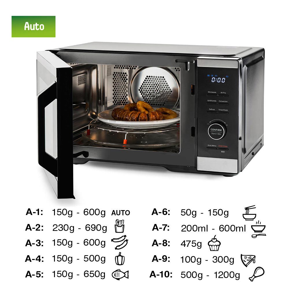 Микровълнова фурна 5в1 MUHLER MO-979 Air Plus, 27L, черна, дигитална