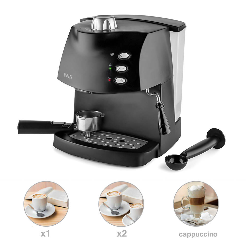 Промо-комплект Muhler Еспресо машина MCM-1583 + Чаши за чай и кафе Luigi Ferrero Coffeina 2x200ml