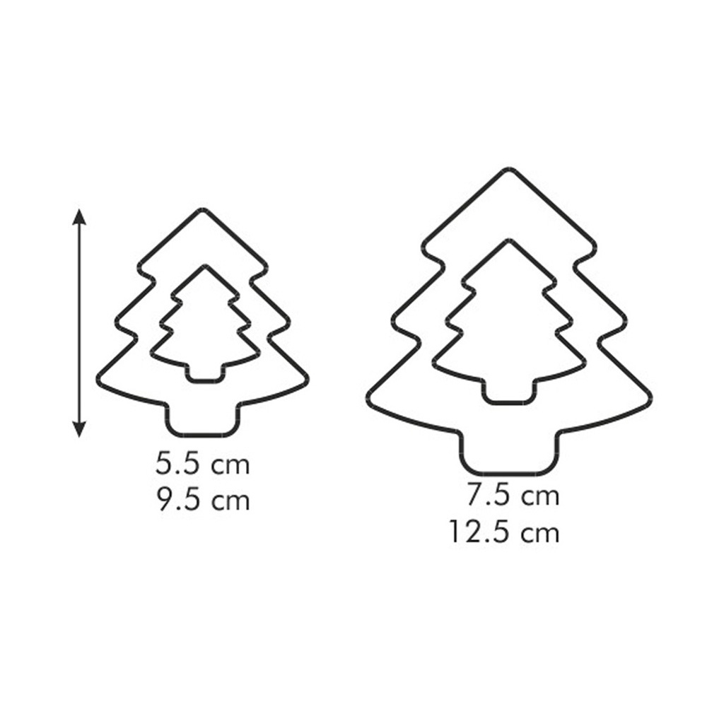 Комплект форми за сладки Tescoma Delicia, коледна елха, 4 размера
