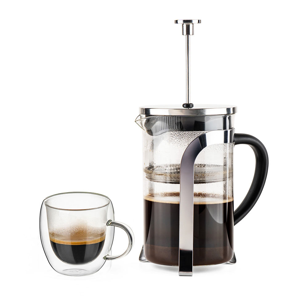 Промо-комплект Luigi Ferrero серия Coffeina - френска преса за кафе и чай 800ml + 4 чаши за чай и кафе х250ml