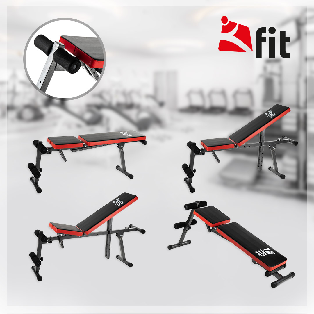Промо-комплект Kfit Велоергометър Mount + Сгъваема лежанка Simple Flex + Стойки за лицеви опори + 3 фитнес-ластици + Фитнес-постелка