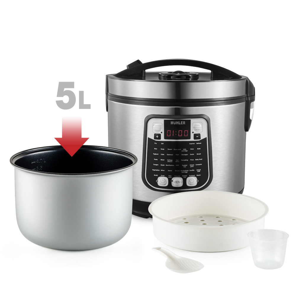 Промо комплект Мултикукър MUHLER MLC-5045 + Сервиз Luminarc Carine Light Blue 18 части