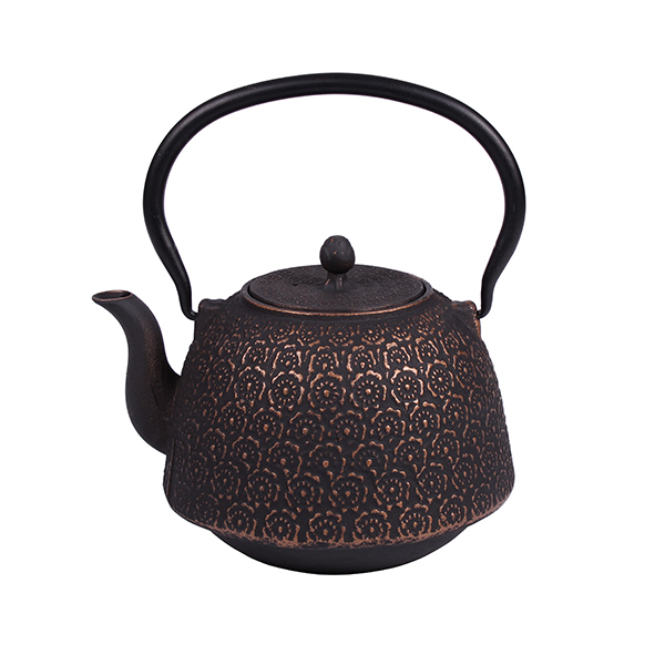 Чугунен чайник с цедка, 1300 ml, сив - Reno Чугунен чайник с цедка, 1300 ml, сив