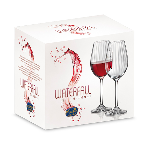 Чаша за вино Bohemia Royal Waterfall 350ml, 6 броя